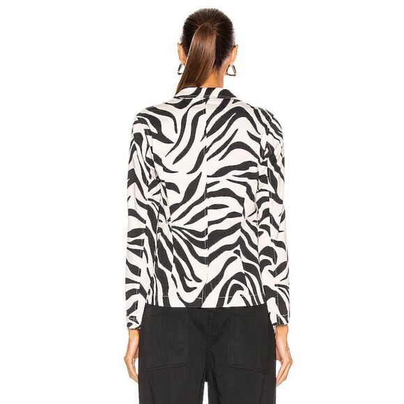 Nili Lotan Addison Zebra Print Blazer White Black Size US4 - Picture 3 of 13